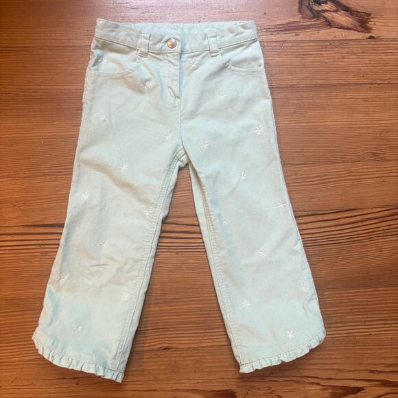 Gymboree 90s mint green snowflake glitter corduroy pants SIZE 3T - Picture 1 of 5